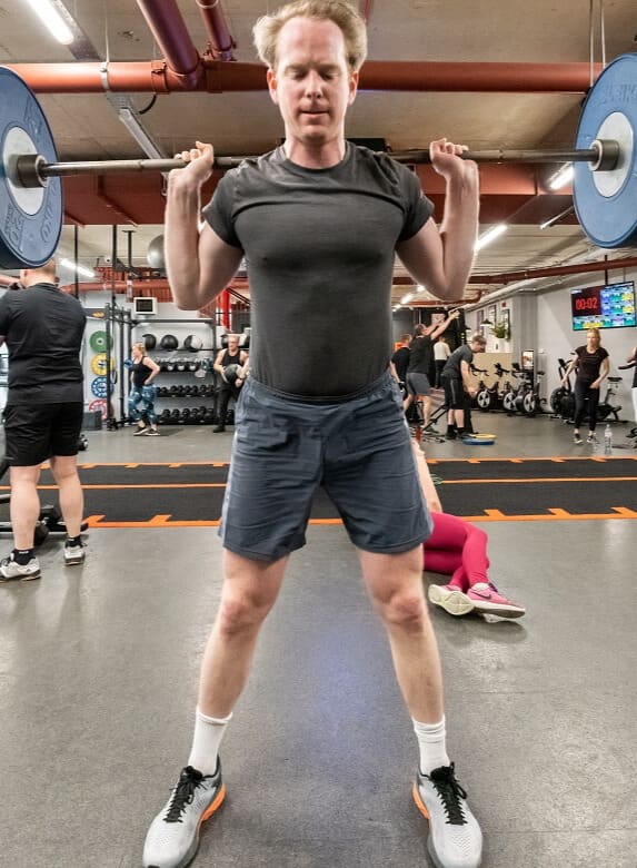 Dad working out in the gym