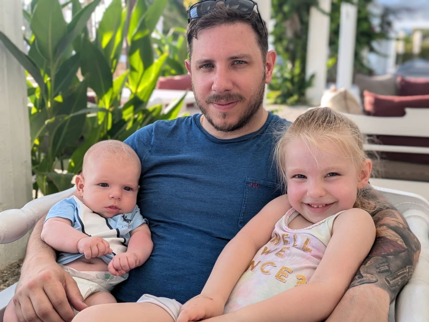 James Howes with his children